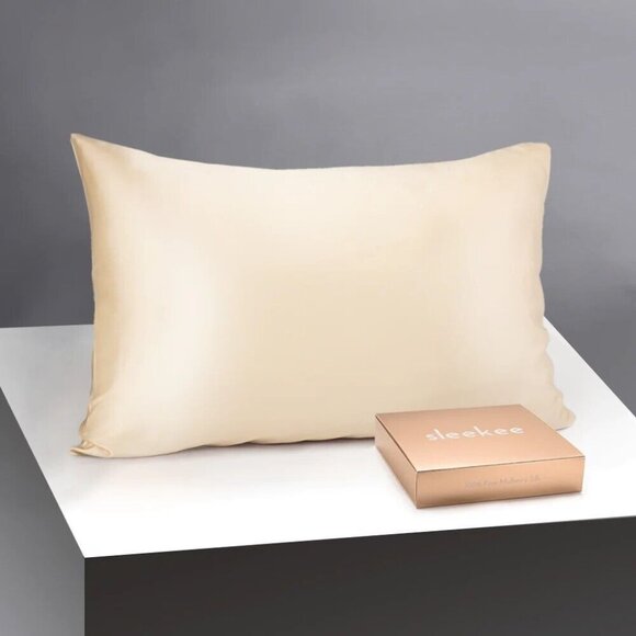 Sleekee™ Silk Pillowcase Mulberry silk Champagne New In Box - Picture 2 of 3